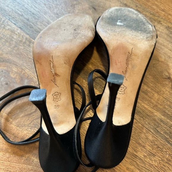 Brian Atwood Womens Strappy Heels Open Toe Stiletto Heels Career Black Size 39 - Picture 7 of 9